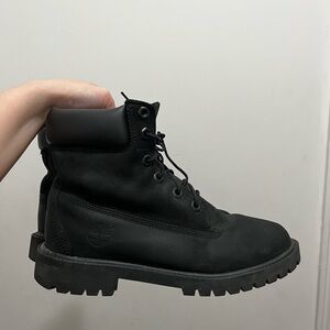 Timberland Matte Black Lace-Up Boots